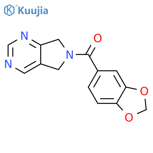 6-(2H-1,3-benzodioxole-5-carbonyl)-5H,6H,7H-pyrrolo3,4-dpyrimidine structure