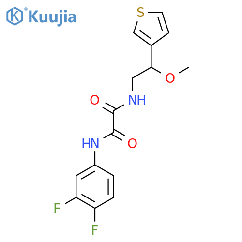 N'-(3,4-difluorophenyl)-N-2-methoxy-2-(thiophen-3-yl)ethylethanediamide structure