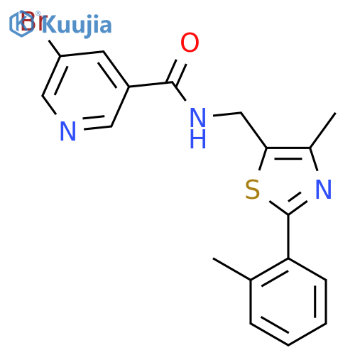 5-bromo-N-{4-methyl-2-(2-methylphenyl)-1,3-thiazol-5-ylmethyl}pyridine-3-carboxamide structure