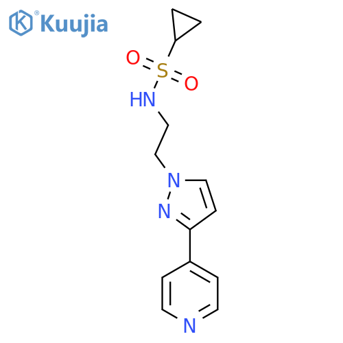 N-{2-3-(pyridin-4-yl)-1H-pyrazol-1-ylethyl}cyclopropanesulfonamide structure