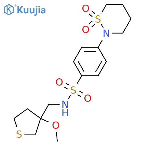 4-(1,1-dioxo-1lambda6,2-thiazinan-2-yl)-N-(3-methoxythiolan-3-yl)methylbenzene-1-sulfonamide structure