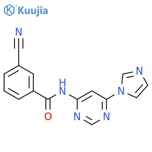 3-cyano-N-6-(1H-imidazol-1-yl)pyrimidin-4-ylbenzamide structure