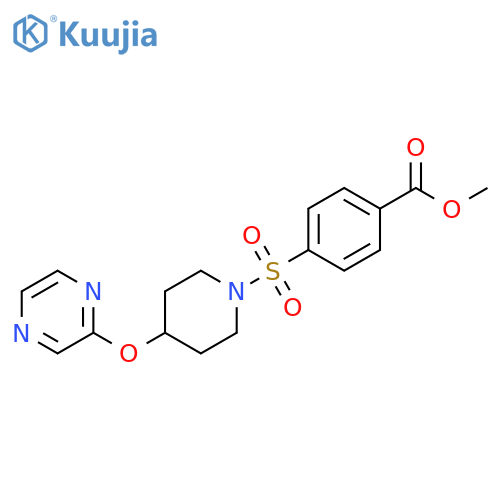 methyl 4-{[4-(pyrazin-2-yloxy)piperidin-1-yl]sulfonyl}benzoate structure