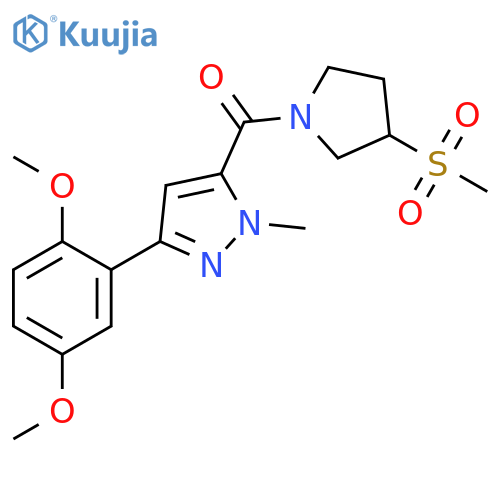 3-(2,5-dimethoxyphenyl)-5-(3-methanesulfonylpyrrolidine-1-carbonyl)-1-methyl-1H-pyrazole structure