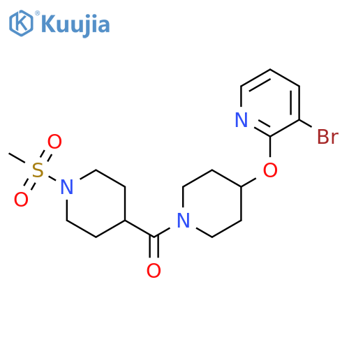 3-bromo-2-{[1-(1-methanesulfonylpiperidine-4-carbonyl)piperidin-4-yl]oxy}pyridine structure
