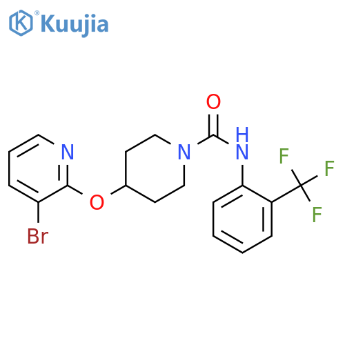 4-[(3-bromopyridin-2-yl)oxy]-N-[2-(trifluoromethyl)phenyl]piperidine-1-carboxamide structure