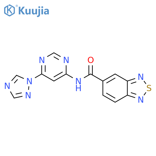 N-6-(1H-1,2,4-triazol-1-yl)pyrimidin-4-yl-2,1,3-benzothiadiazole-5-carboxamide structure