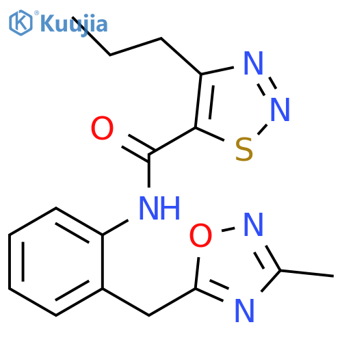 N-{2-[(3-methyl-1,2,4-oxadiazol-5-yl)methyl]phenyl}-4-propyl-1,2,3-thiadiazole-5-carboxamide structure
