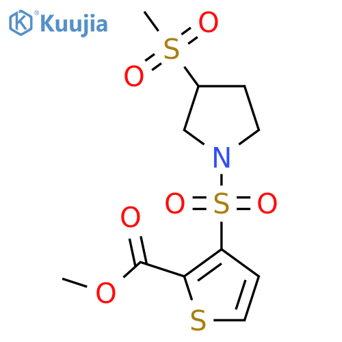 methyl 3-[(3-methanesulfonylpyrrolidin-1-yl)sulfonyl]thiophene-2-carboxylate structure