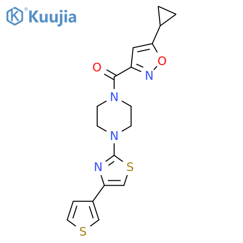 (5-Cyclopropylisoxazol-3-yl)(4-(4-(thiophen-3-yl)thiazol-2-yl)piperazin-1-yl)methanone structure