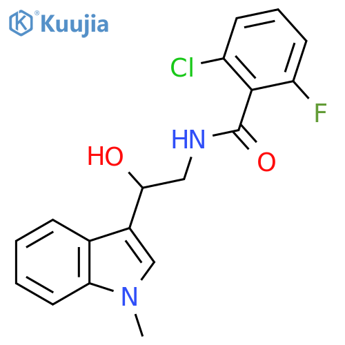 2-chloro-6-fluoro-N-2-hydroxy-2-(1-methyl-1H-indol-3-yl)ethylbenzamide structure
