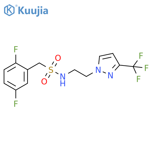 1-(2,5-difluorophenyl)-N-{2-3-(trifluoromethyl)-1H-pyrazol-1-ylethyl}methanesulfonamide structure