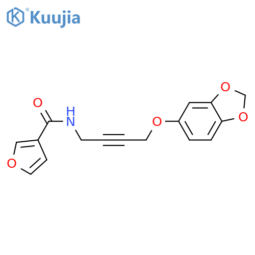 N-4-(2H-1,3-benzodioxol-5-yloxy)but-2-yn-1-ylfuran-3-carboxamide structure