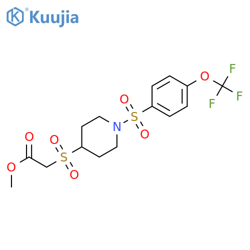methyl 2-({1-[4-(trifluoromethoxy)benzenesulfonyl]piperidin-4-yl}sulfonyl)acetate structure