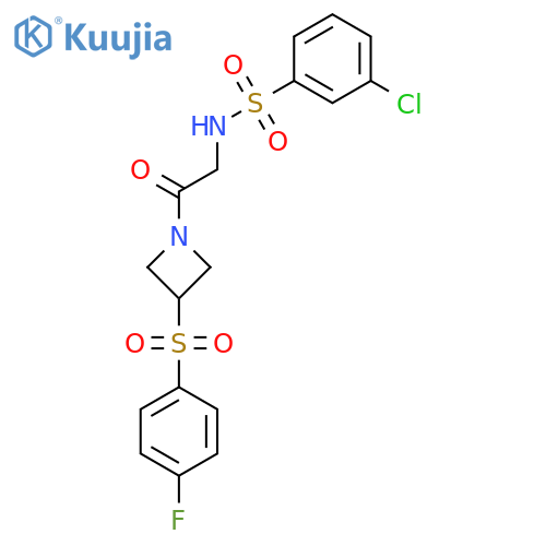 3-chloro-N-{2-3-(4-fluorobenzenesulfonyl)azetidin-1-yl-2-oxoethyl}benzene-1-sulfonamide structure