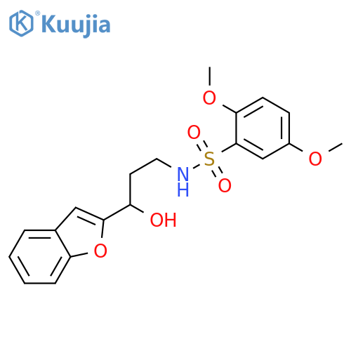 N-3-(1-benzofuran-2-yl)-3-hydroxypropyl-2,5-dimethoxybenzene-1-sulfonamide structure