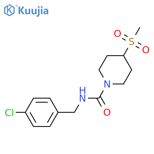 N-(4-chlorophenyl)methyl-4-methanesulfonylpiperidine-1-carboxamide structure