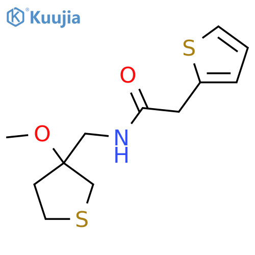 N-(3-methoxythiolan-3-yl)methyl-2-(thiophen-2-yl)acetamide structure