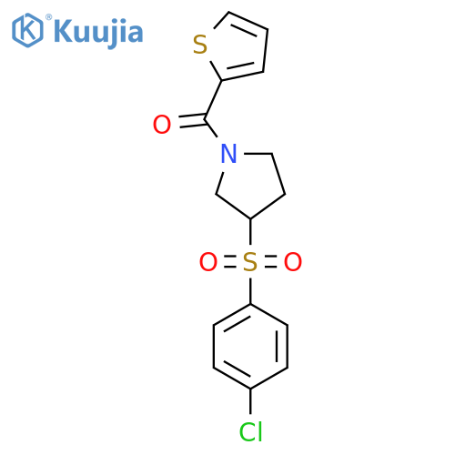 3-(4-chlorobenzenesulfonyl)-1-(thiophene-2-carbonyl)pyrrolidine structure