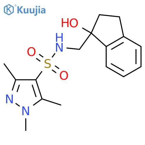 N-(1-hydroxy-2,3-dihydro-1H-inden-1-yl)methyl-1,3,5-trimethyl-1H-pyrazole-4-sulfonamide structure