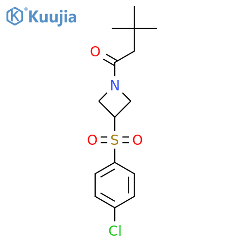 1-3-(4-chlorobenzenesulfonyl)azetidin-1-yl-3,3-dimethylbutan-1-one structure