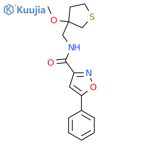 N-(3-methoxythiolan-3-yl)methyl-5-phenyl-1,2-oxazole-3-carboxamide structure