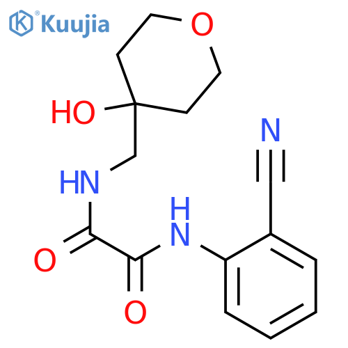 N-(2-cyanophenyl)-N'-(4-hydroxyoxan-4-yl)methylethanediamide structure