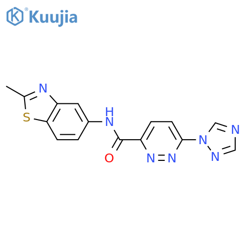 N-(2-methyl-1,3-benzothiazol-5-yl)-6-(1H-1,2,4-triazol-1-yl)pyridazine-3-carboxamide structure