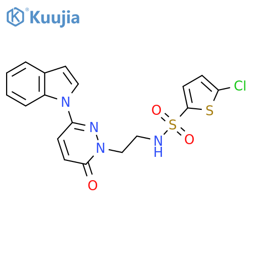 5-chloro-N-{2-3-(1H-indol-1-yl)-6-oxo-1,6-dihydropyridazin-1-ylethyl}thiophene-2-sulfonamide structure