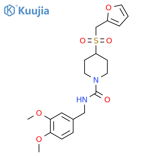 N-(3,4-dimethoxyphenyl)methyl-4-(furan-2-yl)methanesulfonylpiperidine-1-carboxamide structure