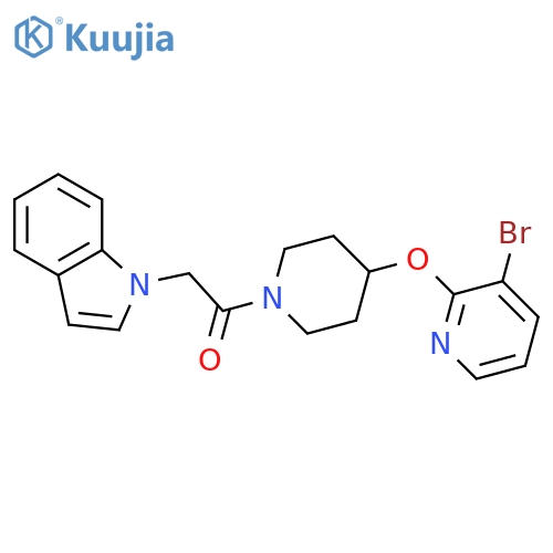 1-{4-[(3-bromopyridin-2-yl)oxy]piperidin-1-yl}-2-(1H-indol-1-yl)ethan-1-one structure
