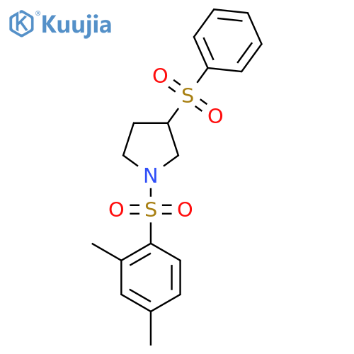 3-(benzenesulfonyl)-1-(2,4-dimethylbenzenesulfonyl)pyrrolidine structure