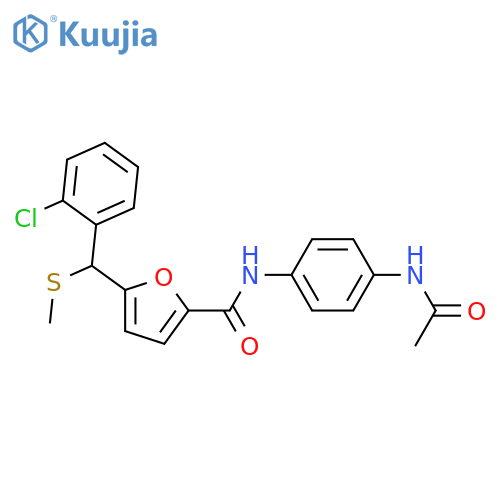 5-({(2-chlorophenyl)methylsulfanyl}methyl)-N-(4-acetamidophenyl)furan-2-carboxamide structure