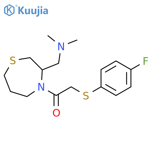 1-{3-[(dimethylamino)methyl]-1,4-thiazepan-4-yl}-2-[(4-fluorophenyl)sulfanyl]ethan-1-one structure