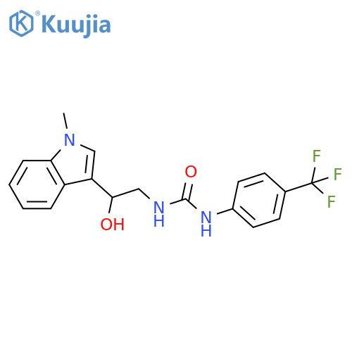 3-2-hydroxy-2-(1-methyl-1H-indol-3-yl)ethyl-1-4-(trifluoromethyl)phenylurea structure