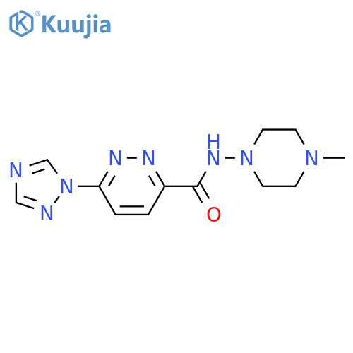 N-(4-methylpiperazin-1-yl)-6-(1H-1,2,4-triazol-1-yl)pyridazine-3-carboxamide structure