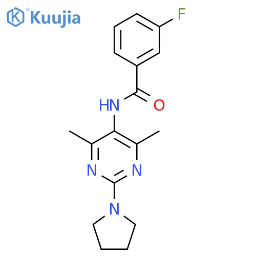 N-4,6-dimethyl-2-(pyrrolidin-1-yl)pyrimidin-5-yl-3-fluorobenzamide structure