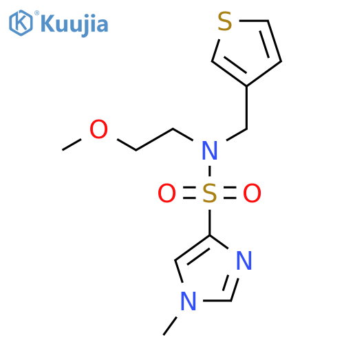 N-(2-methoxyethyl)-1-methyl-N-(thiophen-3-yl)methyl-1H-imidazole-4-sulfonamide structure