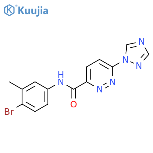 N-(4-bromo-3-methylphenyl)-6-(1H-1,2,4-triazol-1-yl)pyridazine-3-carboxamide structure