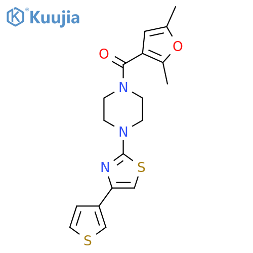 (2,5-Dimethylfuran-3-yl)(4-(4-(thiophen-3-yl)thiazol-2-yl)piperazin-1-yl)methanone structure