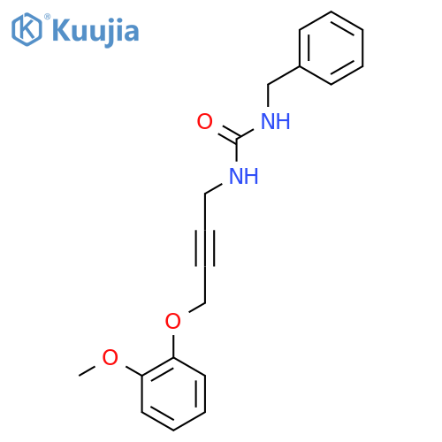1-benzyl-3-[4-(2-methoxyphenoxy)but-2-yn-1-yl]urea structure