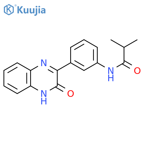 N-[3-(3-hydroxyquinoxalin-2-yl)phenyl]-2-methylpropanamide structure