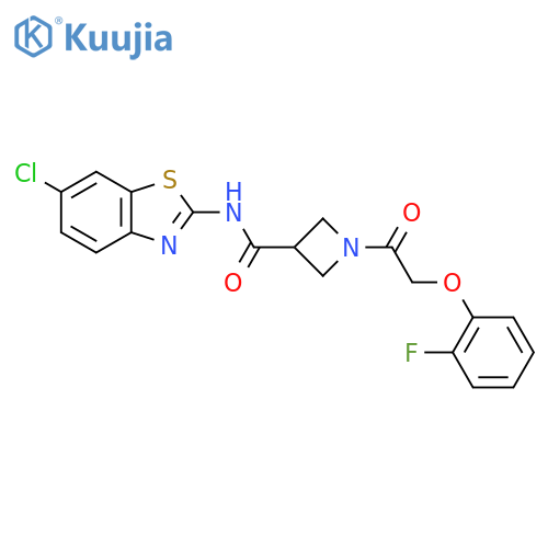 N-(6-chloro-1,3-benzothiazol-2-yl)-1-2-(2-fluorophenoxy)acetylazetidine-3-carboxamide structure