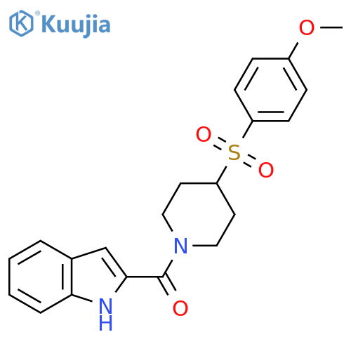 2-4-(4-methoxybenzenesulfonyl)piperidine-1-carbonyl-1H-indole structure