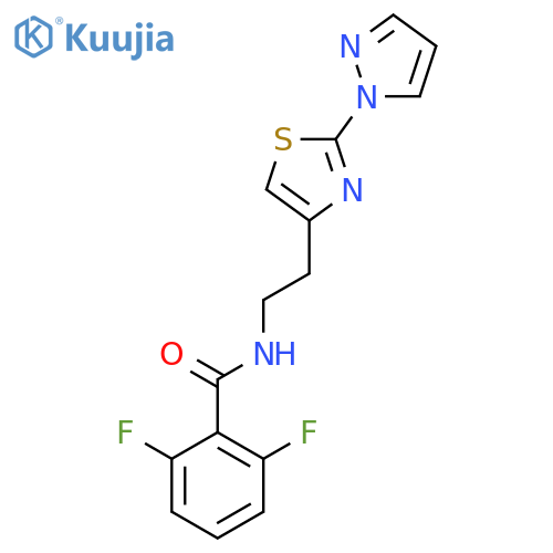 2,6-difluoro-N-{2-2-(1H-pyrazol-1-yl)-1,3-thiazol-4-ylethyl}benzamide structure