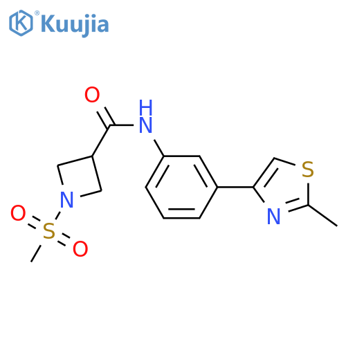 1-methanesulfonyl-N-3-(2-methyl-1,3-thiazol-4-yl)phenylazetidine-3-carboxamide structure