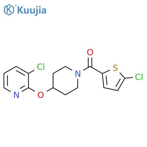 3-chloro-2-{[1-(5-chlorothiophene-2-carbonyl)piperidin-4-yl]oxy}pyridine structure