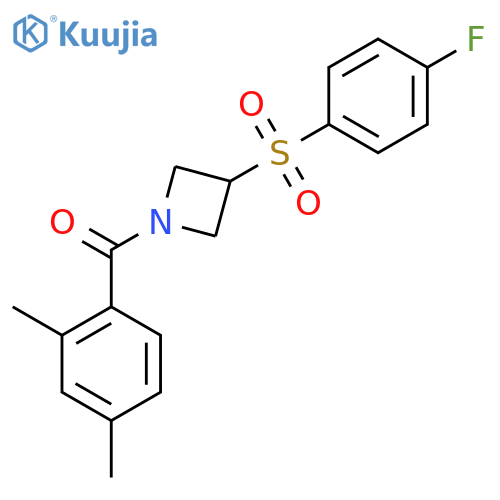 1-(2,4-dimethylbenzoyl)-3-(4-fluorobenzenesulfonyl)azetidine structure