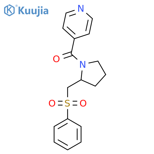 4-{2-[(benzenesulfonyl)methyl]pyrrolidine-1-carbonyl}pyridine structure