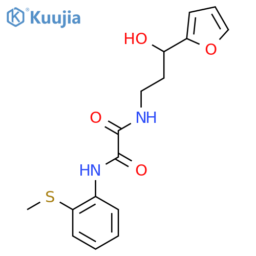 N-3-(furan-2-yl)-3-hydroxypropyl-N'-2-(methylsulfanyl)phenylethanediamide structure